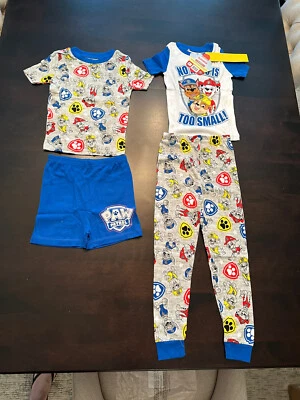 5T: Juego de pijama para niños Paw Patrol 4 piezas de algodón con estampado gris ENVÍO GRATUITO Foto 1 de 4