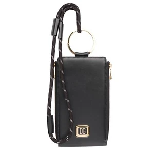 DOLCE & GABBANA DG Logo Shoulder Bag Credit Card Etui Leather Wallet Black - Picture 1 of 5