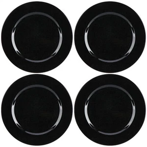 4x Platzteller schwarz glänzend mit Glitzer - Wiederverwendbare Unterteller - Bild 1 von 7