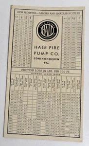 Hale Fire Pump Co. Conshocken PA bomba de papel diagrama de flujo de colección - Imagen 1 de 1