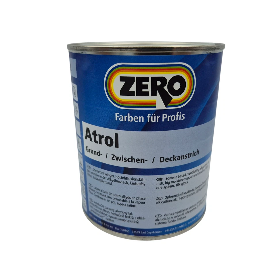 ZERO Atrol Seidenglanz 3 in 1 Fenster, Türen, Zargen Weiss 0,750 L. - Bild 1 von 1
