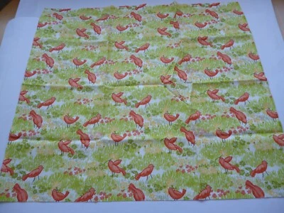 1 Stück Stoffreste Stoffpaket Patchworkstoffe Baumwolle roten Vögel grün weiß - Bild 1 von 2