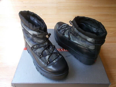$790 Prada Cordón Camuflaje Senderismo Botines 39.5 EE. UU. 9.5 9 NUEVO Foto 1 de 4