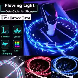 LED iPhone Charger Cable Fast Charging, USB Cable for iPhone 14 13 12 Pro XR XS - Picture 1 of 14