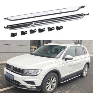 2 STCK. Trittbretter Seitenschritt Nervenstangen für VW Tiguan SWB 2016-2021 - Picture 1 of 6