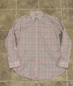 Peter Millar Mens Large Rainbow Plaid Nanoluxe Easycare Button Down Cotton - Picture 1 of 11