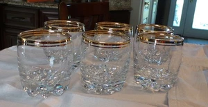 Set of 6 Gold Trimmed Cocktail Glasses - Picture 1 of 8
