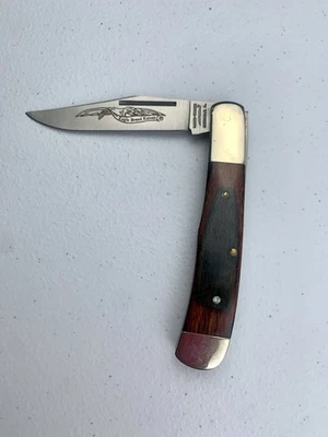 Cuchillo trampero de madera roja vintage Parker Edwards Cutlery 1423-1  Foto 1 de 4