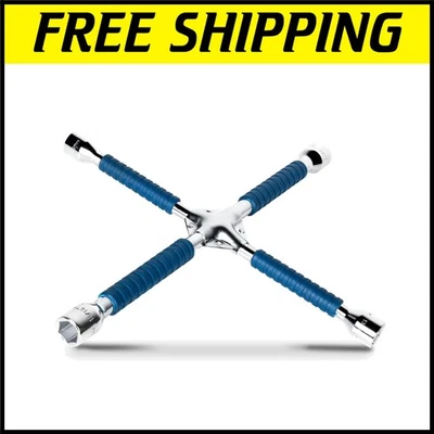 Professional 18" Four Way Lug Wrench - Durable Carbon Steel Spanner - Image 1 of 4