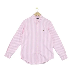 Ralph Lauren camicia a righe uomo taglia M rosa con bottoni casual manica lunga - Foto 1 di 15