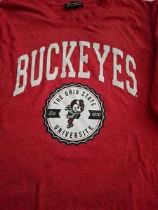 Ohio State Buckeyes NCAA Long Sleeve Red Tshirt Xxl Elbow prints Brutus - Picture 1 of 13