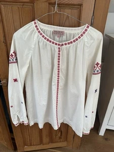 APC MADRAS Cotton Blouse embroidered Small Alexa Chung Tunic - Picture 1 of 12
