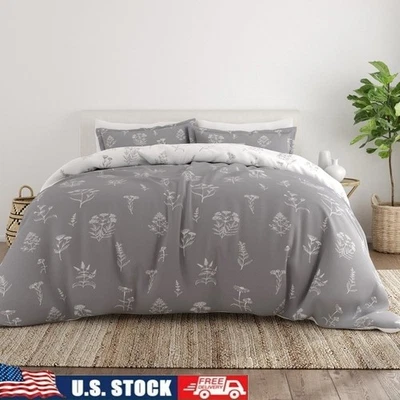 Juego de funda nórdica de microfibra de 3 piezas hipoalergénica fácil cuidado resistente a las manchas nuevo Foto 1 de 4