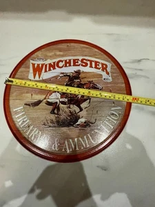 Winchester Pony Express Firearms Ammunition Round Tin Metal Sign Made In The USA - Picture 1 of 6