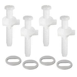 4 Pack Universal Toilet Seat Screws , Plastic Toilet Seat Hinge Bolt Screws w... - Picture 1 of 7
