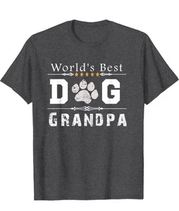 World’s Best Dog Opa T-Shirt dunkelgrau 2 XL Geschenk - Bild 1 von 4