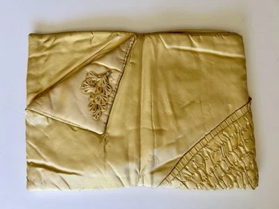 Bolso lencería vintage tocador oro pálido tafetán grande bolsillo acolchado viaje/almacenamiento Foto 1 de 4