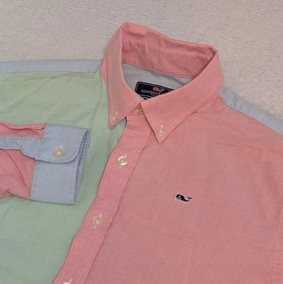 Camisa ballena niño Vineyard Vines XL (20). Retazos de bloques de colores pastel de algodón Foto 1 de 4