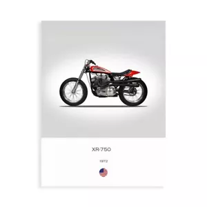 Stampa su Tela su Carta Poster o Quadro Rogan Mark Harley Davidson XR 750 1972 - Bild 1 von 2