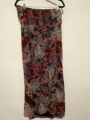 Xhilaration Women's Lined Tube Maxi Dress Size: XL Colorful Bust Ruffle Foto 1 de 4