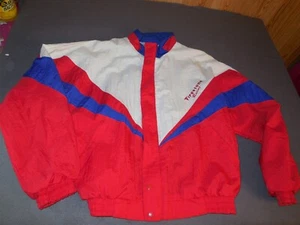 AX2 Vtg Firestone racing jacket nylon 90s Red White Blue Sz Large - Picture 1 of 11