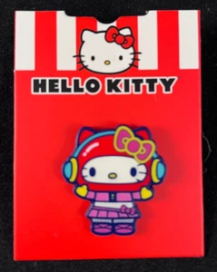 Hello Kitty - Sanrio - Hello Kitty with Headphones - Enamel Pin -About 1.5" High - Picture 1 of 4