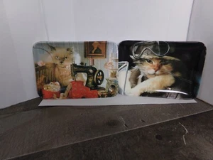 2 Mini Cat Trays Melamine Monza s.a.s. R2S Made in Italy Cats Aviator & Artistan - Picture 1 of 10