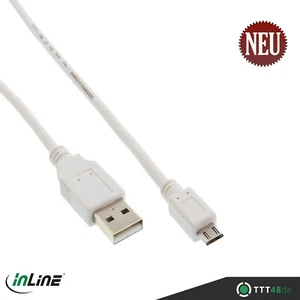 InLine Micro-USB 2.0 Kabel USB-A Stecker an Micro-B Stecker weiß 5m - Bild 1 von 1