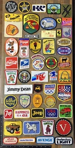 VINTAGE MIXED LOT OF 50 PATCHES BEER SODA TRAVEL CHARACTERS HUMOR AUTOMOTIVE ++ - Picture 1 of 4