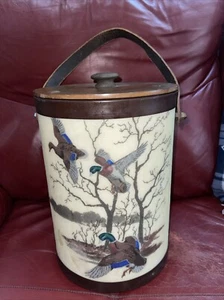 Vintage Handmade Bacova Guild Fiberglass Ice Bucket With Mallard Ducks - Picture 1 of 11