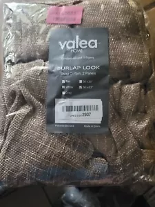Valea Home Soft Burlap Look Swag Curtains Rustic Natural Rod Pocket White 36x63 - Picture 1 of 4