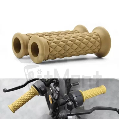 Motorcycle 7/8" 1" Hand Grips Soft Rubber Universal For Cafe Racer ATV Dirt Bike - Image 1 of 4