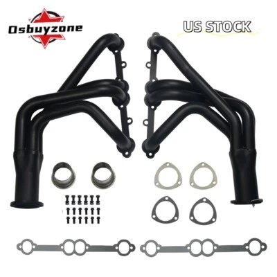 Черный комплект выхлопных коллекторов для 1963-1974 Chevrolet Corvette SBC 327 350 396 V8 США - Изображение 1 из 4