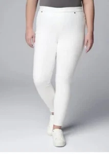 2X-Plus Size Simply Vera Vera Wang Mid-Rise Shaping Denim Leggings White - Picture 1 of 5