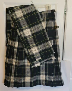 Vintage Archie Brown & Sons 100% Wool Tartan, Plaid Wrap w/ Kilt size 12 - Picture 1 of 11