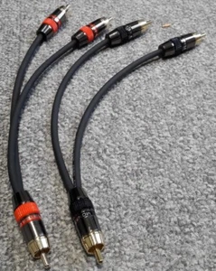 van damme 100cm RCA PHONO Y SPLITTER CABLE ADAPTER 1 Male to 2 x Male Pair - Picture 1 of 1