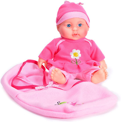 Baby Doll With Bag New Born Soft Bodied Doll & Dummy Girls Pretend Play Toy • 10.02£