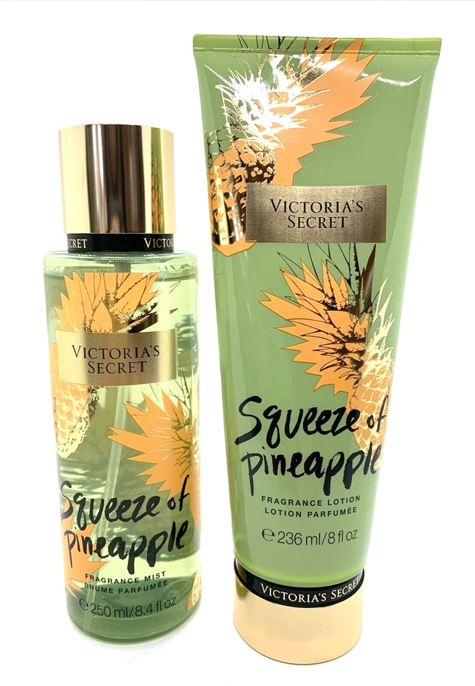 3 Pcs Victoria's Secret Squeeze of Pineapple Body Mist Spray 8.4 FL Oz