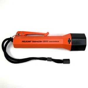 Pelican SabreLite 2000 Submersible Flashlight Xenon Beam Bright Neon Yellow Used - Picture 1 of 6