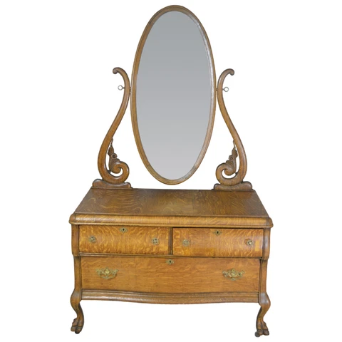 Antique Dresser, Victorian Oak Lady's Dresser #21245 Cover