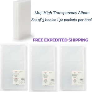 Album MUJI polypropylène haute transparence 3 niveaux 132 poches par livre ✖️ 3 livres - Photo 1 sur 6