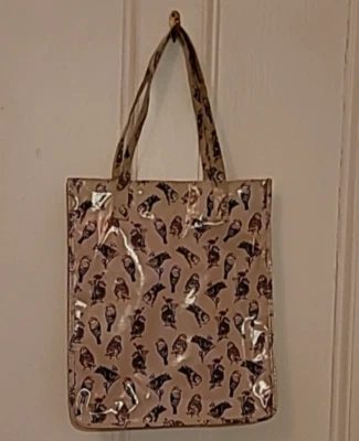 Bolso de Compras Accessorize Beige Tela Aceite Correa para el Hombro con Patrón de Pájaro 40x34cm Foto 1 de 4