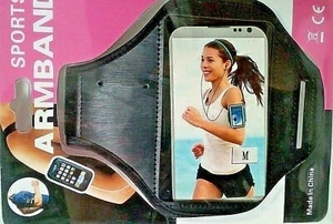 SPORTS RUNNING ARMBANDS NERO MEDIUM REGOLABILE PER SPORT PORTACELLULARE - Foto 1 di 1