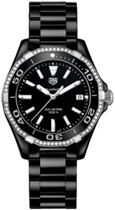 RELOJ TAG HEUER AQUARACER WAY1395.BH0716 BISEL DIAMANTE DAMAS COMO NUEVO CERÁMICA NEGRA - Imagen 1 de 10