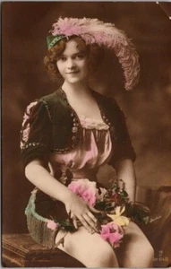 Postcard Antique Risque Lillian Graham RPPC Tinted George Gerlach GG Company Ger - Picture 1 of 2
