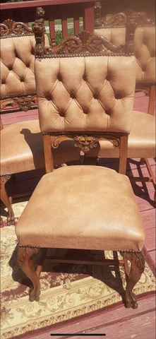 Rj Horner Antique Oak Dinning Room Chairs Heavier Carved Cover