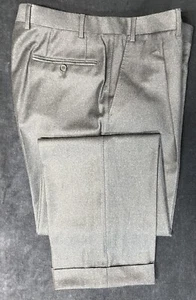 LANVIN ITALIAN MADE HERREN SUPER 120’S WOLLE ANTHRAZIT PLISSEE HOSE 48x28 - Bild 1 von 9