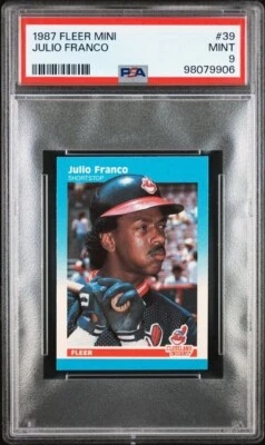 JULIO FRANCO 1987 FLEER MINI #39 PSA 9 MINT QTY - Image 1 of 2