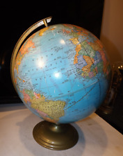 Vintage 1960s Crams Imperial 12" World Globe~Metal Base~RAISED