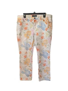 Ralph Lauren LRL Floral Skinny Straight Jeans Pants Women's Size 14  - Picture 1 of 4
